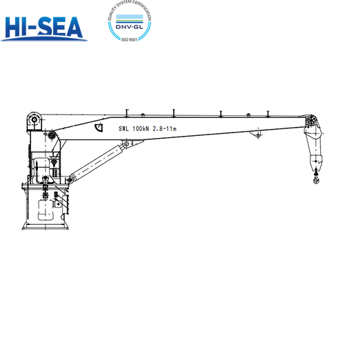 100kN×11m Marine Hydraulic Slewing Crane With Hydraulic Cylinder
